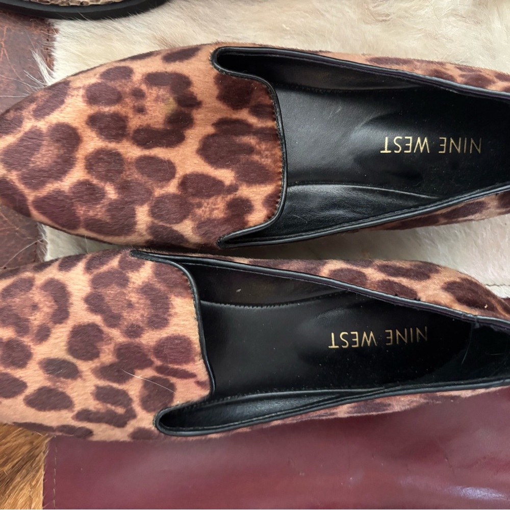 Nine West Brown Leopard Print Flats